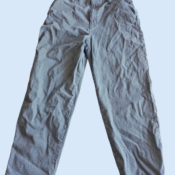 Universal Thread Women's Striped Jeans - Blue and White Relaxed Straight Leg 12 - Picture 4 of 4